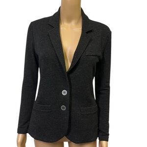 Tart Essential Stretch Black Pink Formfit 2 Button Blazer Jacket Womens XS